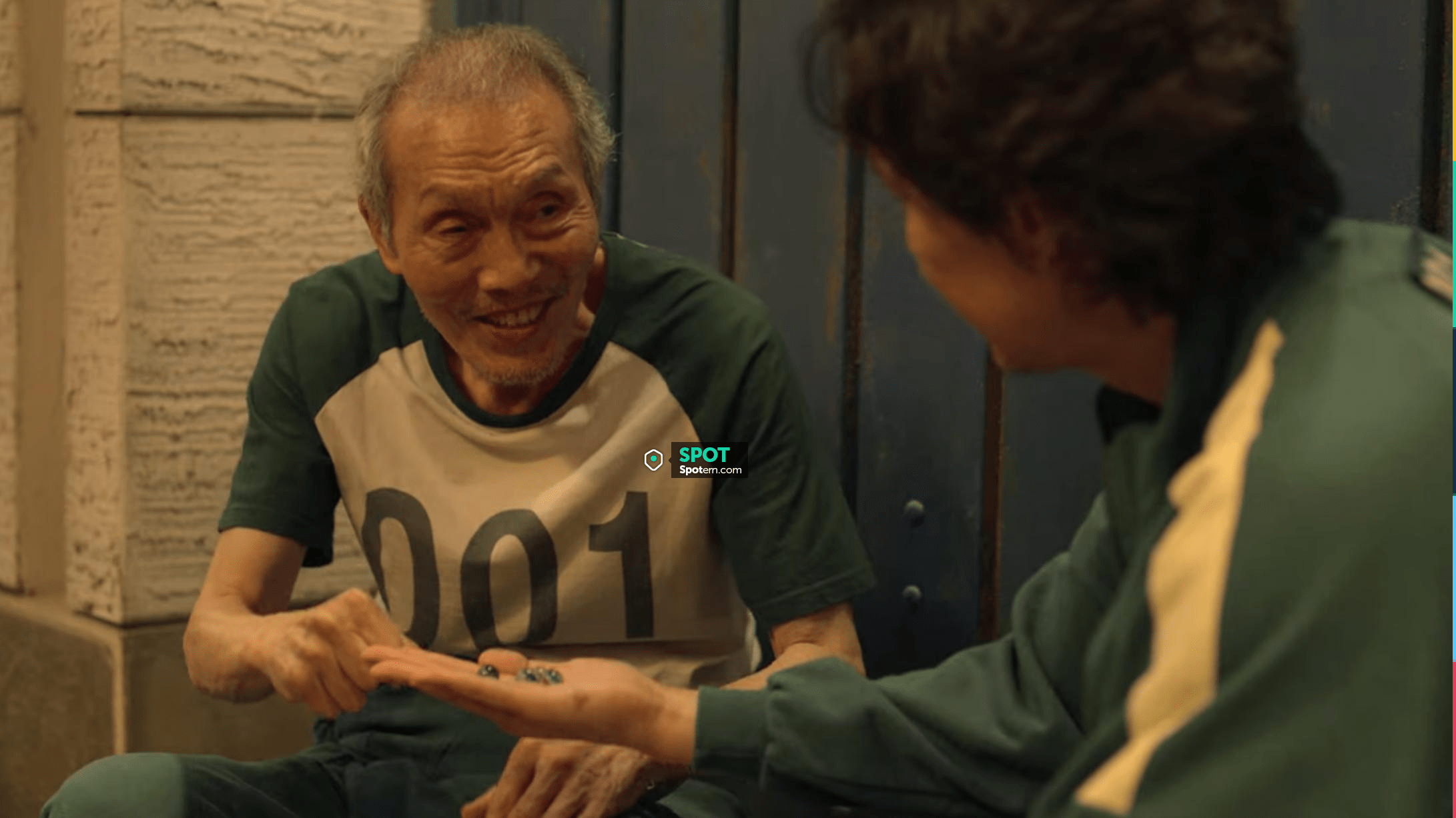Green and white raglan '001' tee worn by Sae-byeok (HoYeon Jung) as seen in Squid  Game TV Show (Season 1 Episode 6) | Spotern
