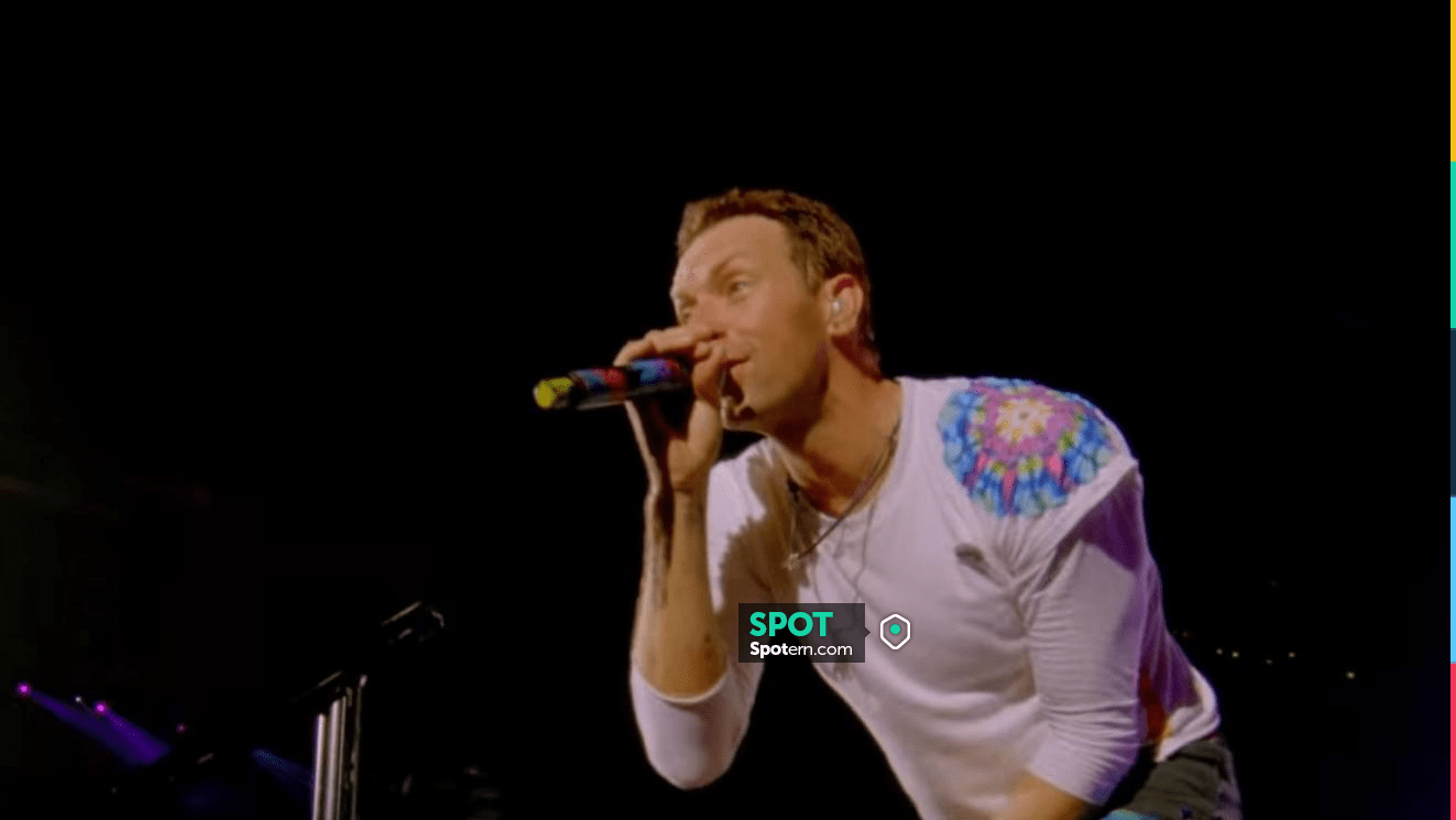 Bangladesh fodbold afdeling White Colourful T-shirt worn by Chris Martin for Viva La Vida Live In São  Paulo by Coldplay | Spotern