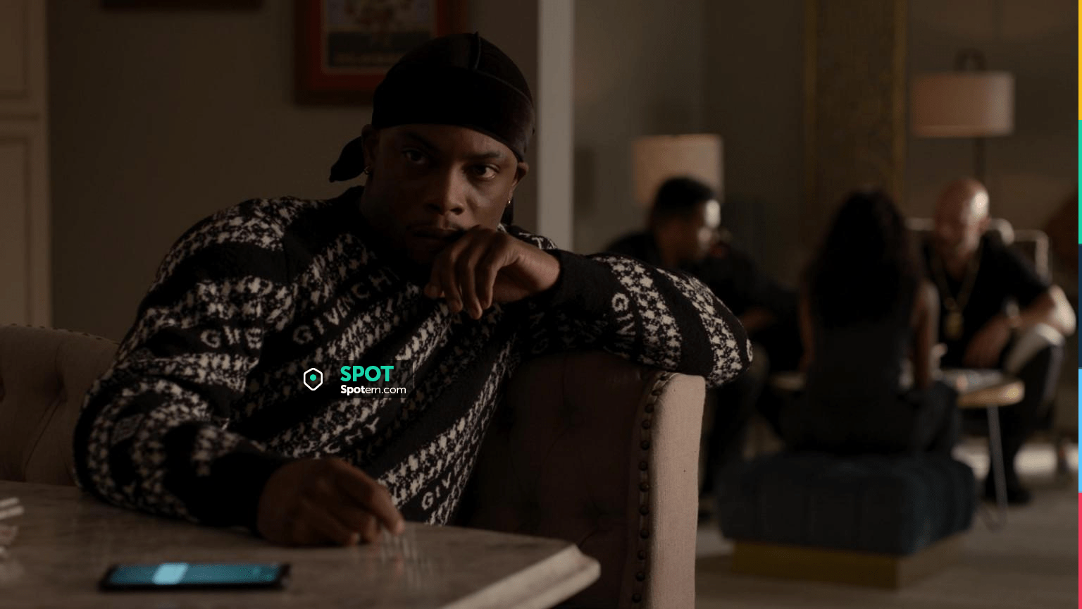 Givenchy Zip Hoodie Jacket worn by Cane Tejada (Woody McClain) as seen in Power  Book II: Ghost Tv show outfits (Season 2 Episode 5)