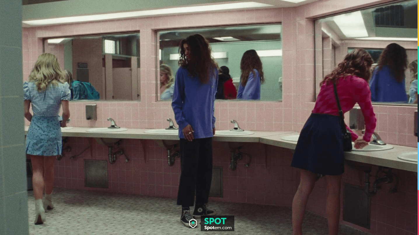 Converse Hi Top Sneakers Shoes worn by Rue Bennett (Zendaya) as seen in  Euphoria Tv series outfits (Season 2 Episode 3)