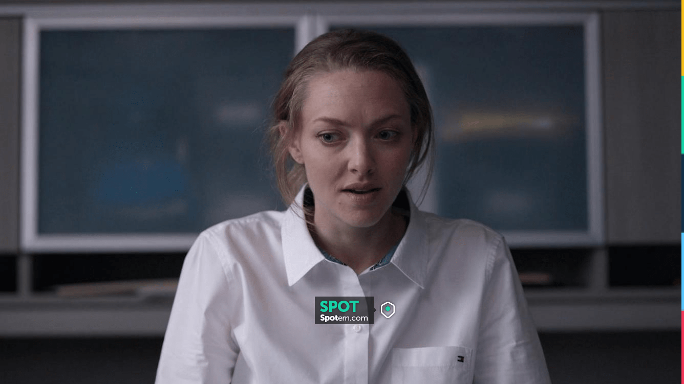 Tommy Hilfiger White Button Shirt worn by Holmes (Amanda Seyfried) as seen in The Dropout Wardrobe (Season 1 Episode 3) | Spotern