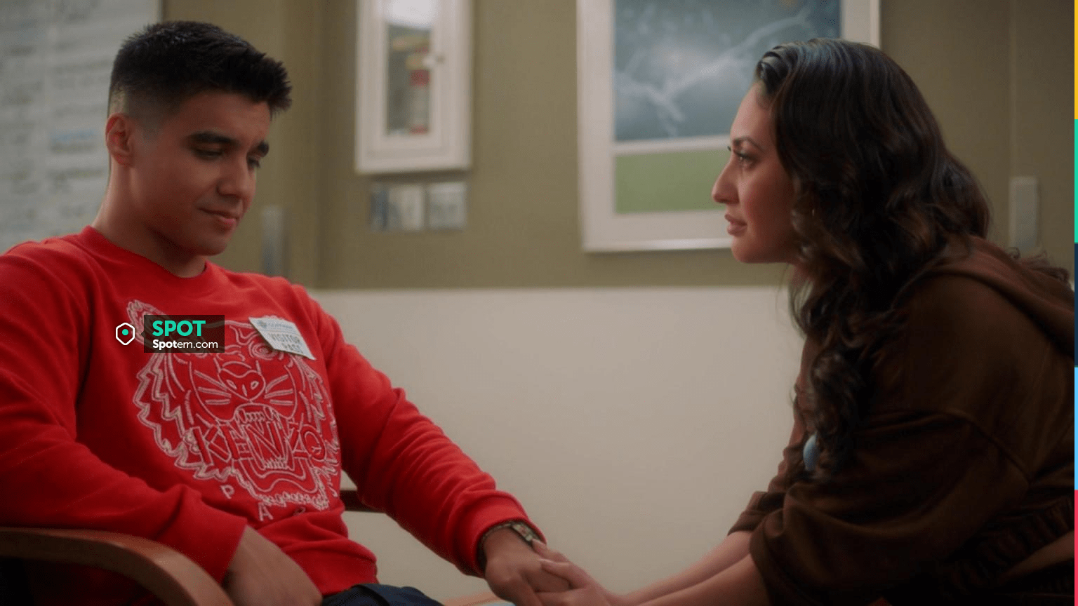 Kenzo Embroidered Tiger Sweatshirt in Red worn by Vivek Shah (Jordan Buhat)  as seen in grown-ish (S04E16) | Spotern