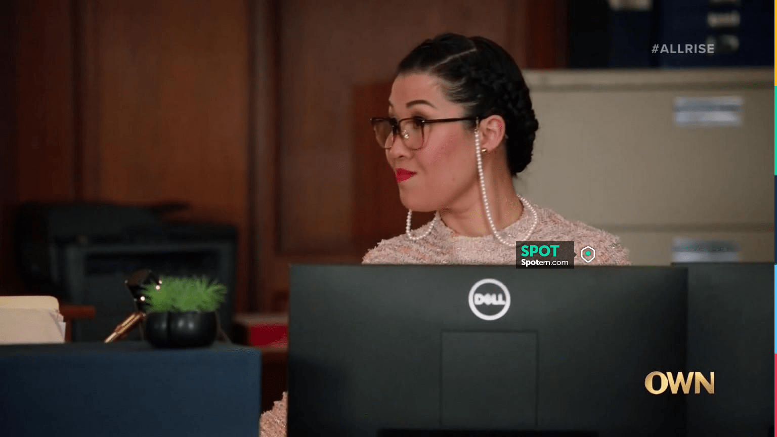 St. John Textural Knit Fit-&-Flare Dress worn by Sherri Kansky (Ruthie ...