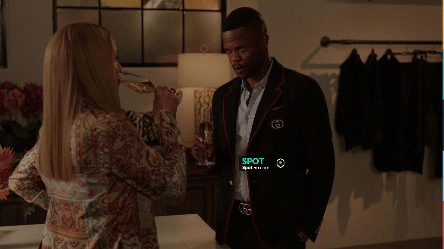 Dynasty: Season 5 Episode 8 Jeff's Green Gucci Print Tracksuit