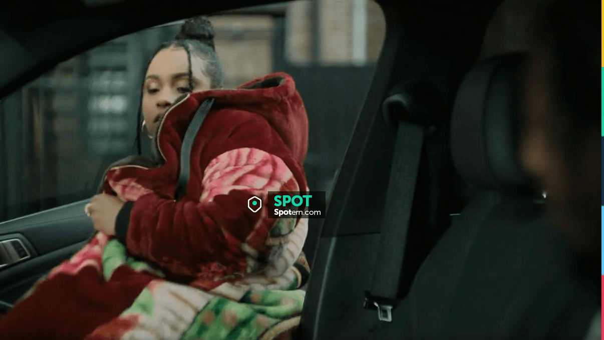 Equihua Floral Hooded Blanket Coat worn by Tiffany (Hannaha Hall) as seen  in The Chi (S05E06) | Spotern