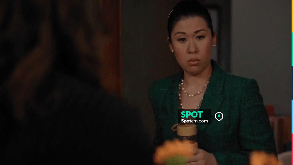 Zara Button Textured Weave Blazer worn by Sherri Kansky (Ruthie Ann ...