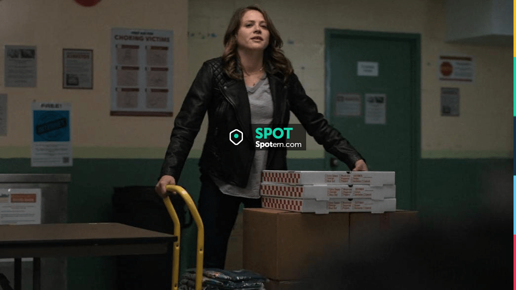 AllSaints Cargo Leather Jacket worn by Officer Brandy Quinlan (Olivia