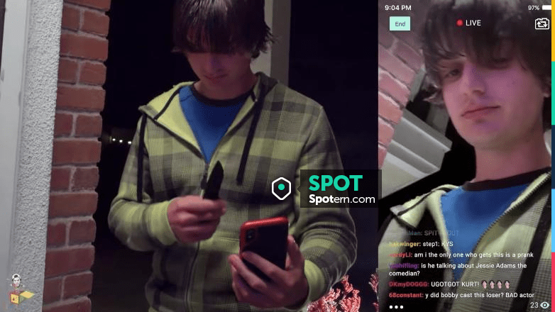 Green Zip Up Hoodie worn by Kurt Kunkle (Joe Keery) in Spree movie