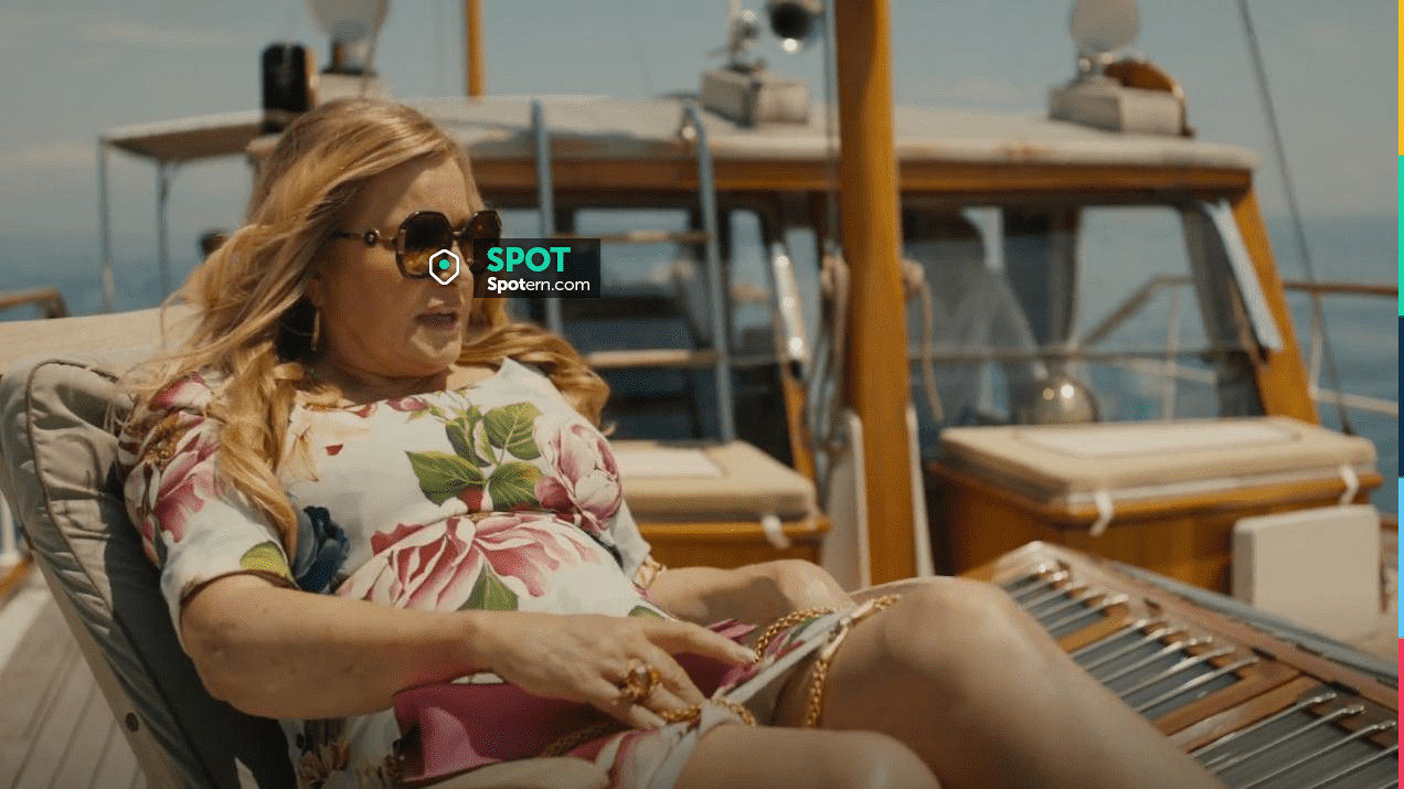 Versace 4413 Sunglasses worn by Tanya McQuoid (Jennifer Coolidge) as seen  in The White Lotus Wardrobe (Season 2 Episode 1)