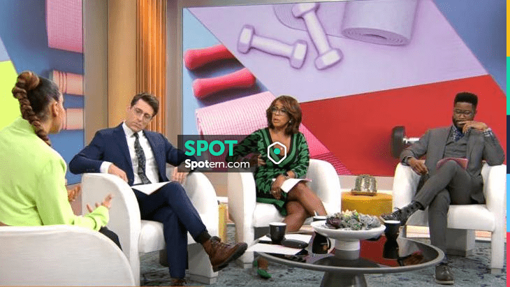 WornOnTV: Gayle King's green houndstooth dress on CBS Mornings, Gayle King