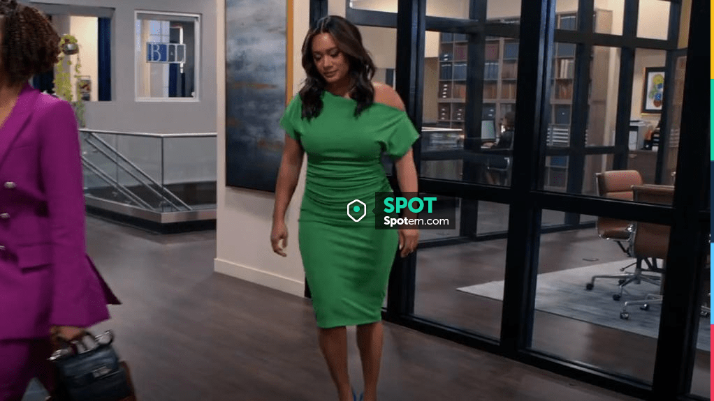 Gibson & Latimer One Shoulder Midi Knit Dress worn by Fatima (Crystal