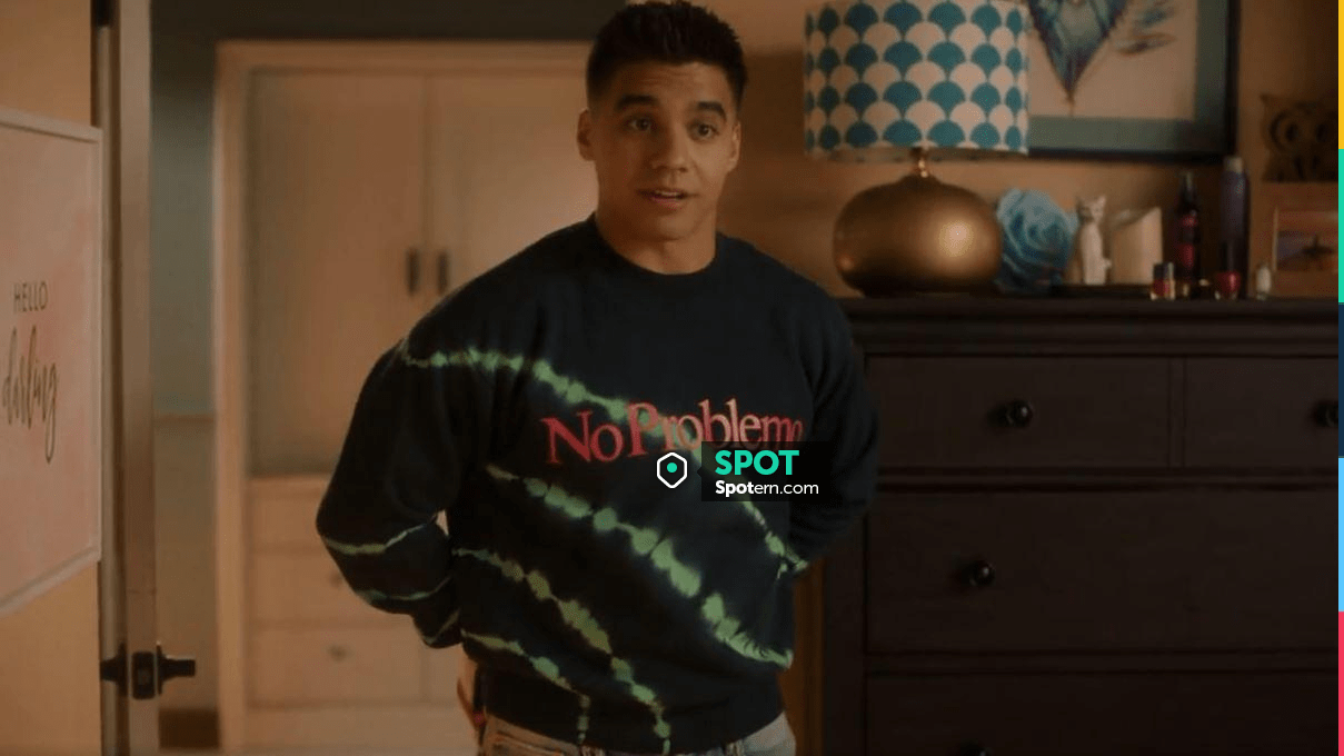 Aries Slogan Print Tie Dye Sweatshirt worn by Vivek Shah (Jordan Buhat) as  seen in grown-ish (S04E11) | Spotern