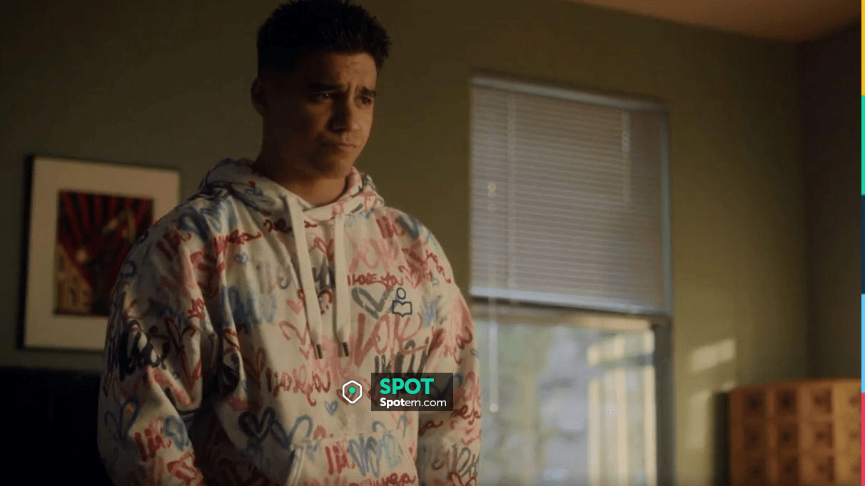 Isabel Marant Viley Graffiti Print Hoodie worn by Vivek Shah (Jordan Buhat)  as seen in grown-ish (S04E11) | Spotern