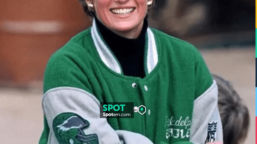 Princess Diana Philadelphia Eagles Green Letterman Varsity 