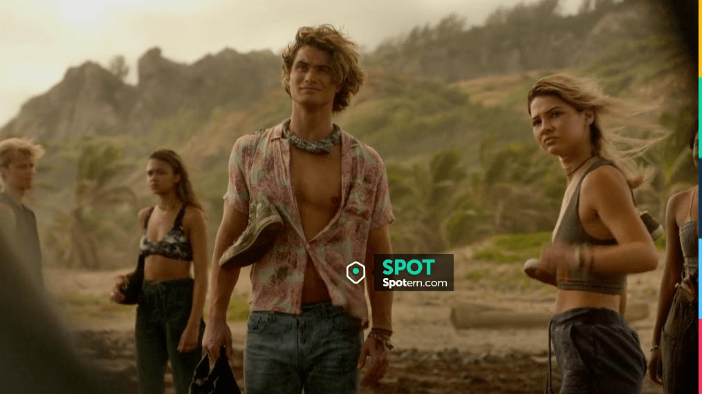 Head High Surf Club Grapefruit Party Button Up worn by John B Routledge