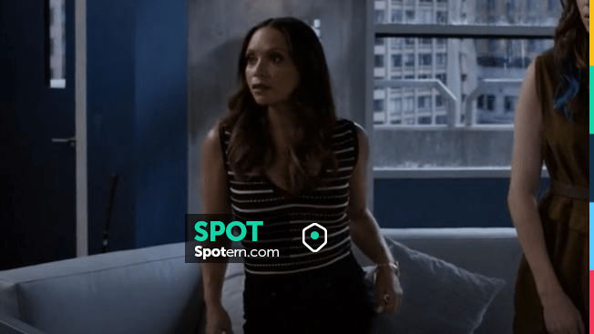 Sandro Stripe Knit Top worn by Cecile Horton (Danielle Nicolet) as seen