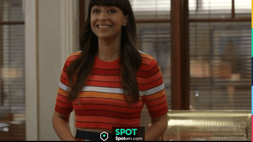 Tory Sport Tory Burch Striped Skirt worn by Sam (Hannah Simone) as seen in  Not Dead Yet (S01E07) | Spotern