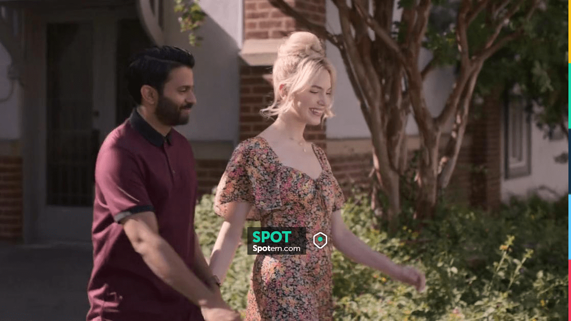 Topshop Satin Ruched Sweatheart Midi Dress In Ditsy Floral usado por