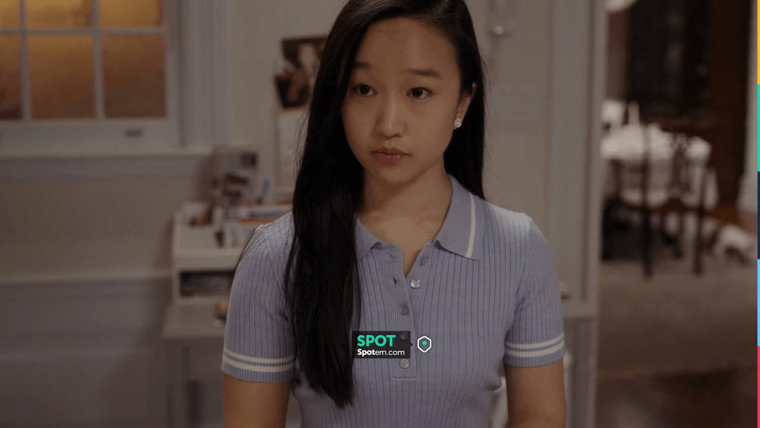 Cynthia Rowley Aqua Rib Knit Cropped Top worn by Lily Goldenblatt