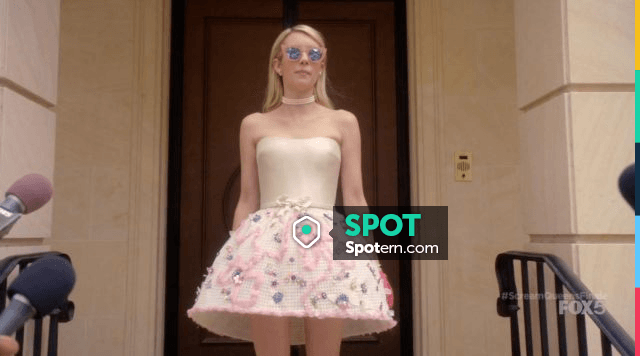 WornOnTV: Chanel's pink CC top and front button skirt on Scream Queens, Emma Roberts
