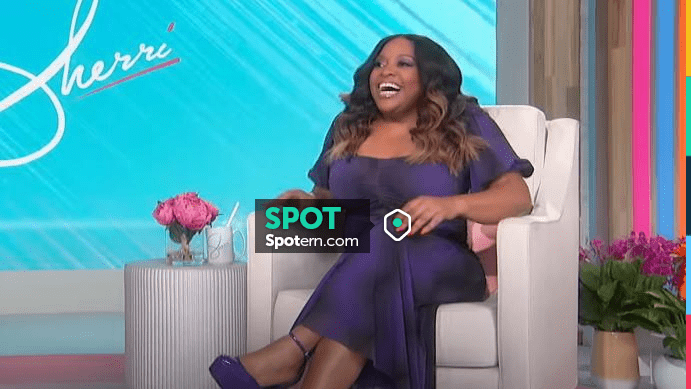 Ganni Ruched Printed Stretch Mesh Midi Dress worn by Sherri Shepherd as ...