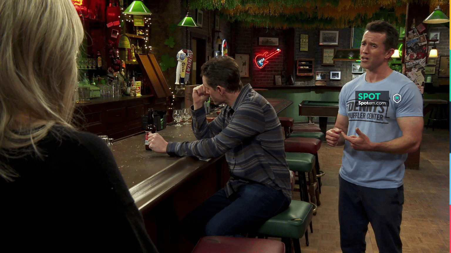 Denny's Muffler Center Tshirt worn by Mac (Rob McElhenney) as seen in