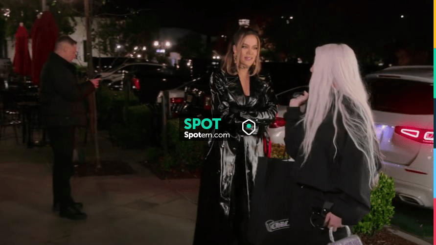 Good American Faux Leather Trench Coat worn by Khloé Kardashian as seen ...