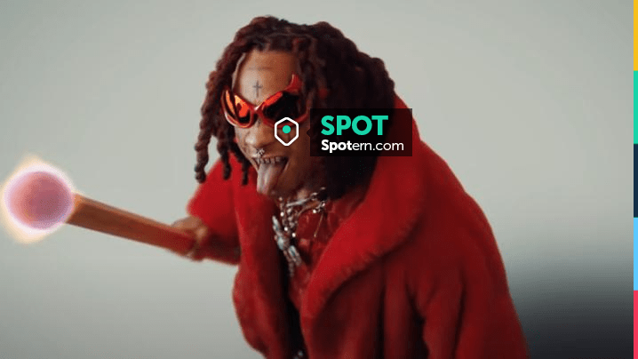 Balenciaga Red Gotham Cat Sunglasses worn by Trippie Redd in