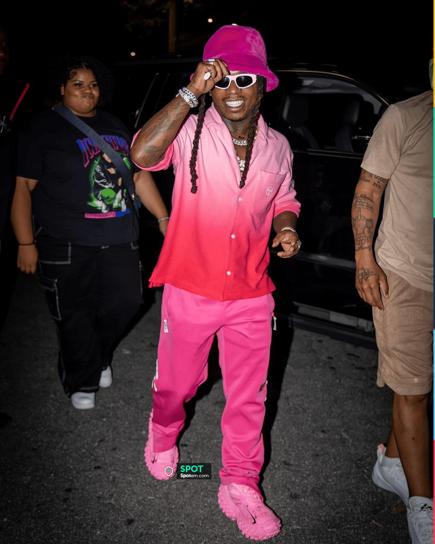 Balenciaga Pink Bouncer Sneakers worn by Jacquees on the Instagram