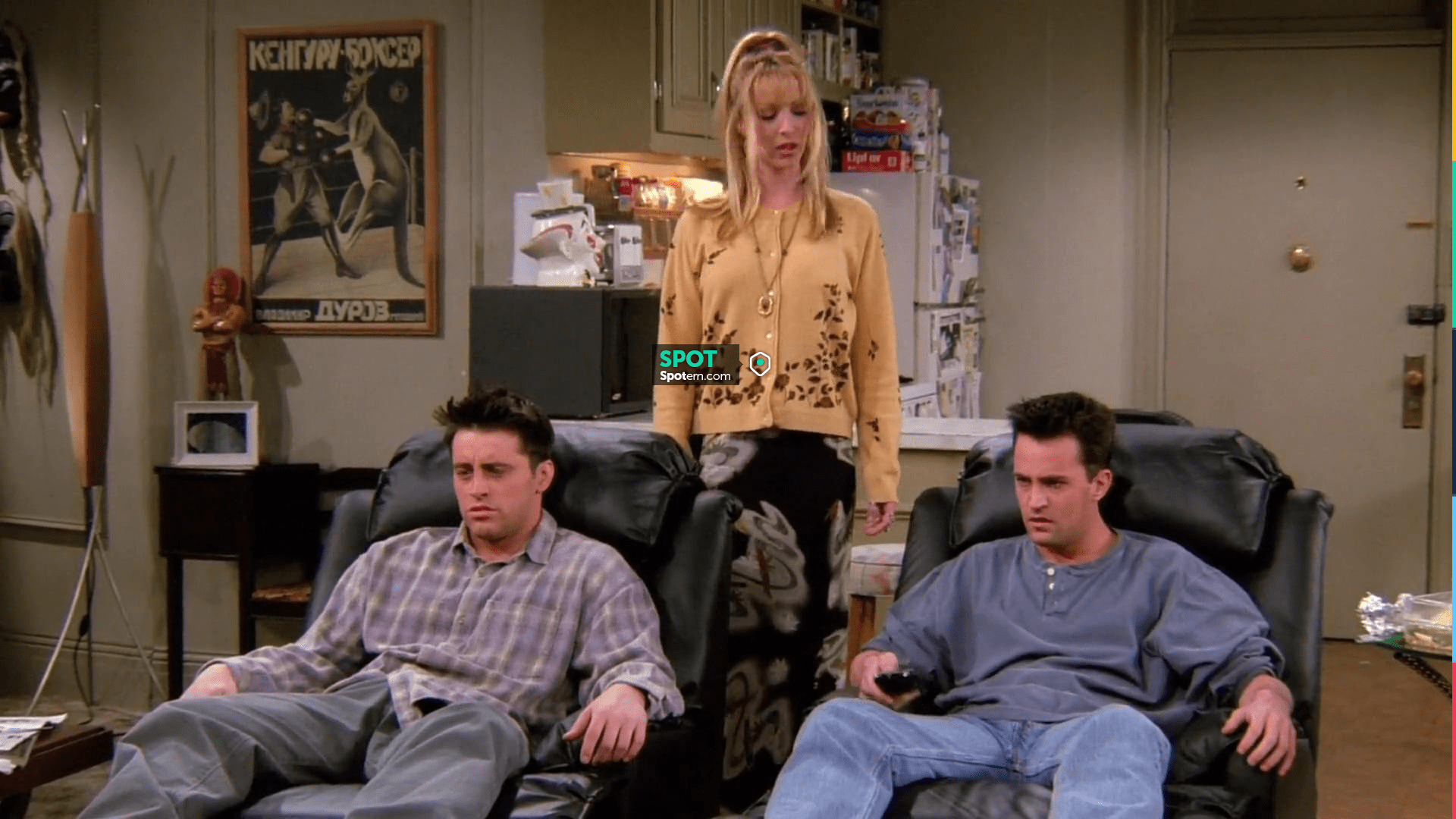 Joie Yellow Floral Blouse worn by Phoebe Buffay (Lisa Kudrow) in