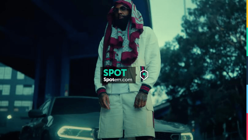 Gucci White Cargo Pocket Track Jacket worn by Money Man in Life Hack ...