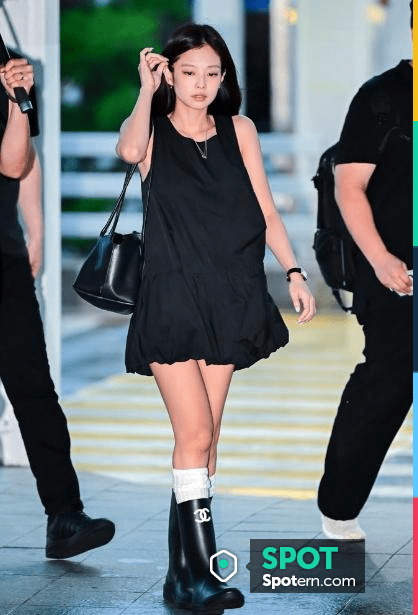 Chanel Logo Rain Boots worn by Jennie Kim at Incheon Airport on August 10,  2023