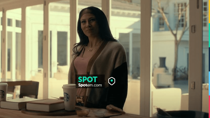 Frame Color Block Cashmere Cardigan worn by Morella Usher (Crystal