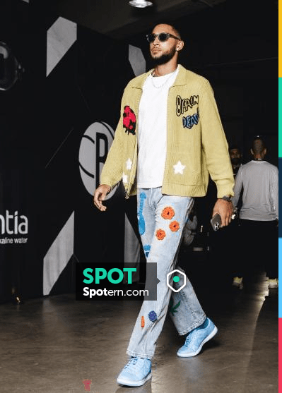 Nahmias Light Blue Crochet Flower Jeans worn by Ben Simmons on the  Instagram account @bensimmons