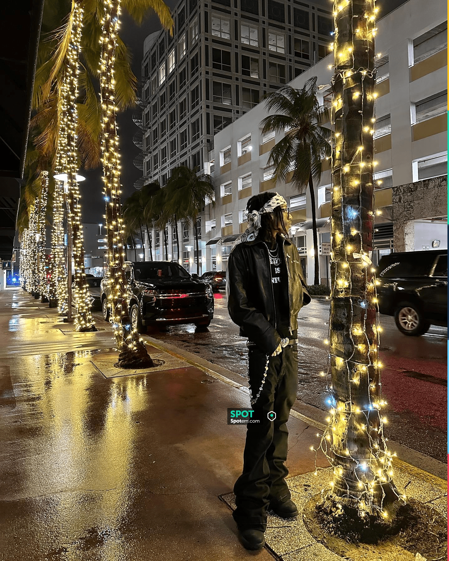 Rick Owens Black Waxed 'Bolan' Flared Jeans worn by Lil