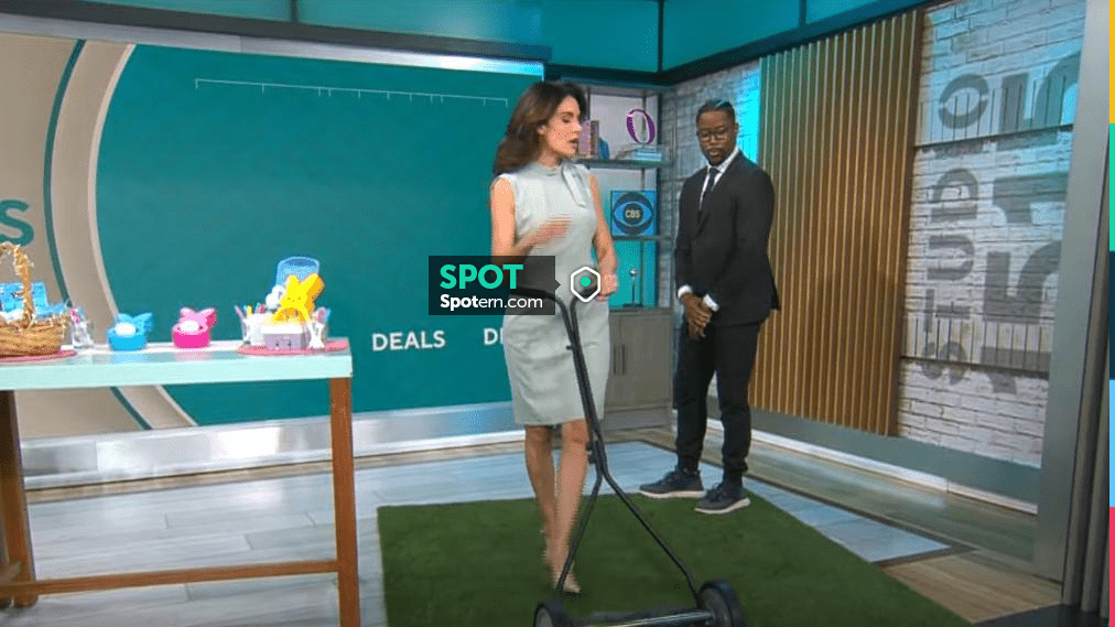 Calvin Klein Tie Neck Sleeve­less Body­con Dress worn by Adriane Kiss