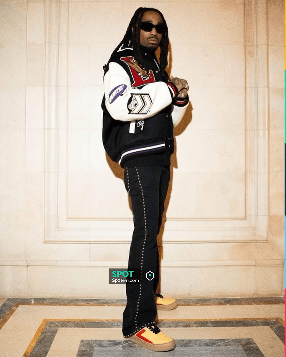 Lanvin x Future Black Studded Flared Jeans worn by Quavo on