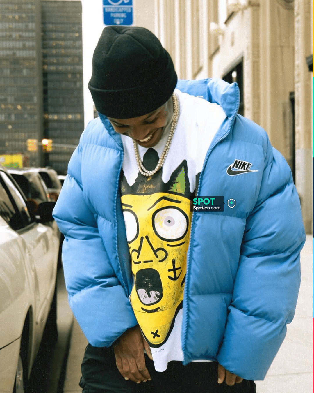 Supreme x Nike Blue Reversible Puffer Jacket (SS21) worn by Supreme x Nike Blue Reversible Puffer Jacket (SS21) worn by