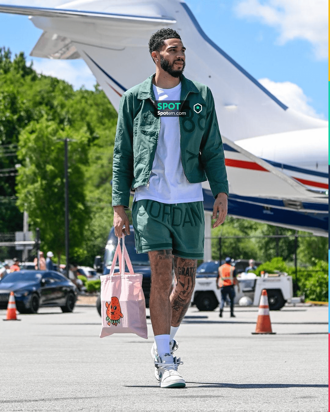 Jordan x Nina Chanel Abney Green '1988' Jacket worn by Jayson Tatum on ...