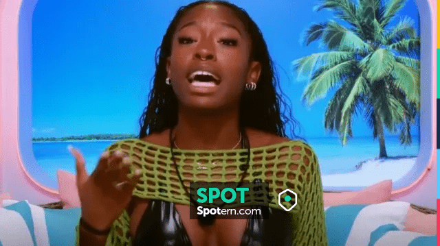 Pretty Little Thing Black Metallic Bikini worn by Serena Page as seen