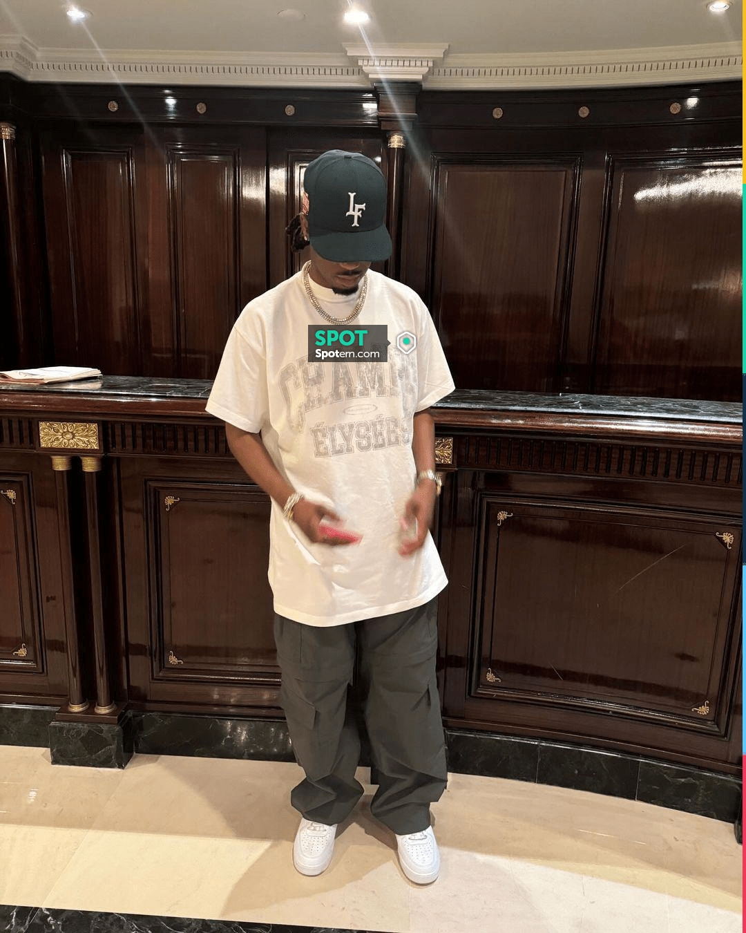 Balenciaga White Faded 'Champs-Élysées' T-Shirt worn by