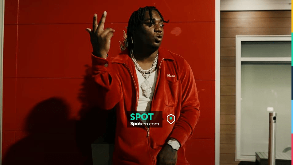 Sinclair Global Red Velour Zip Long Sleeve Shirt worn by Fredo Bang in ...