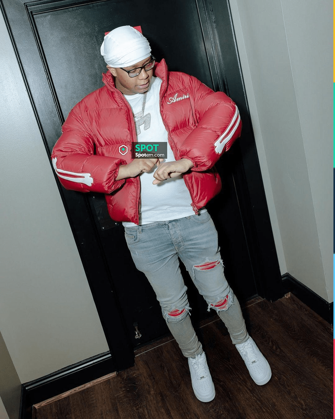 【関税込み】AMIRI レッド Bones フーディ BONES STACKED HOODIE - Red | AMIRI