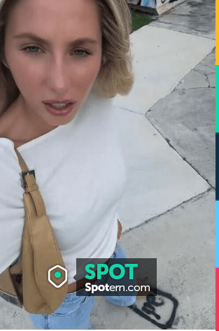 Fendi Croissant Leather Mini Bag worn by Alix Earle on her Tiktok Post