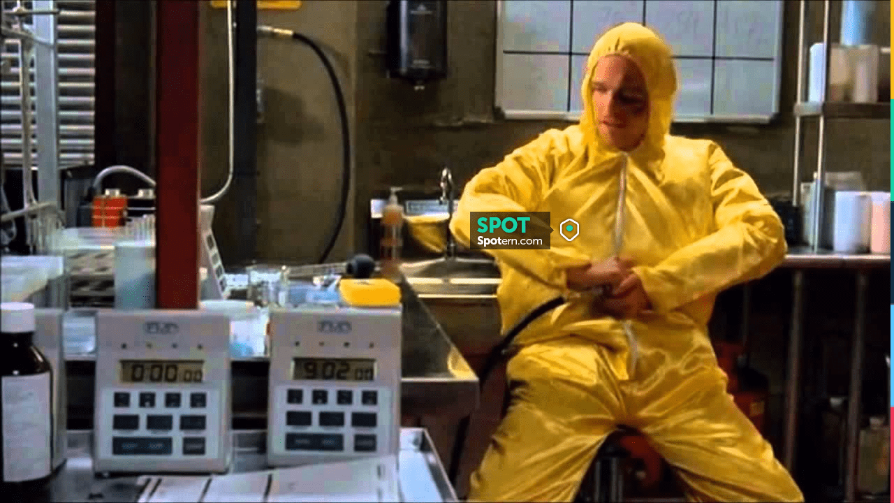 The Protective Suit Yellow Of Jesse Pinkman Aaron Paul In The Series