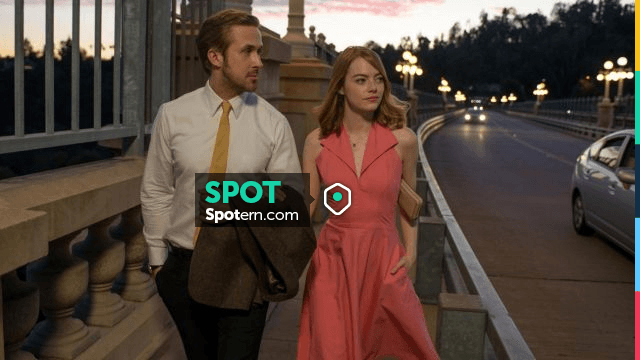 open lace back dress Emma Stone White Dress La La Land Film Prom Dress – Hoprom main image 0