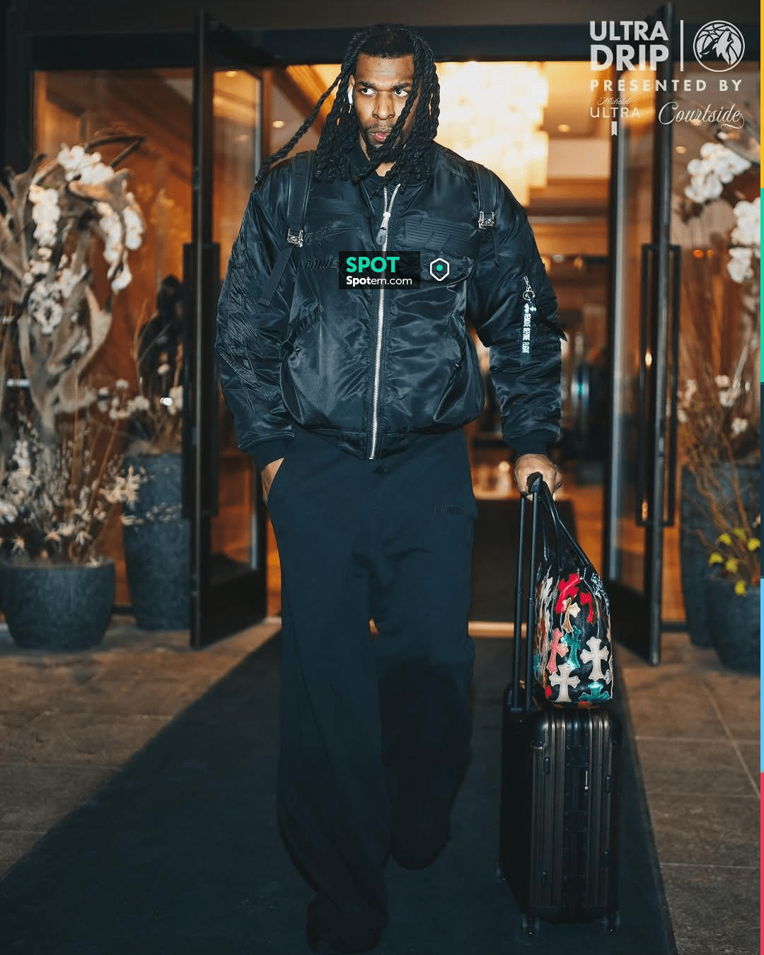 Vtm Racing Jacket Vetements x Alpha Industries Black Racing Logos Bomber Jacket worn by ...