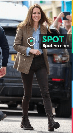 Holland Cooper Double Breasted Blazer in Large Scale Brown Herringbone