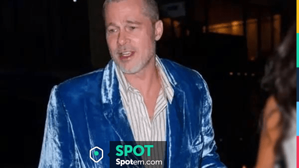 Brad Pitt 2025 Blue Velvet blazer worn by Brad Pitt in Brad Pitt