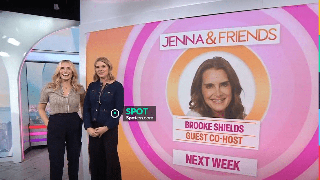 Jenna Ribbing Sandro Denim Detail Rib Knit Cardigan worn by Jenna Bush Hager as seen ...